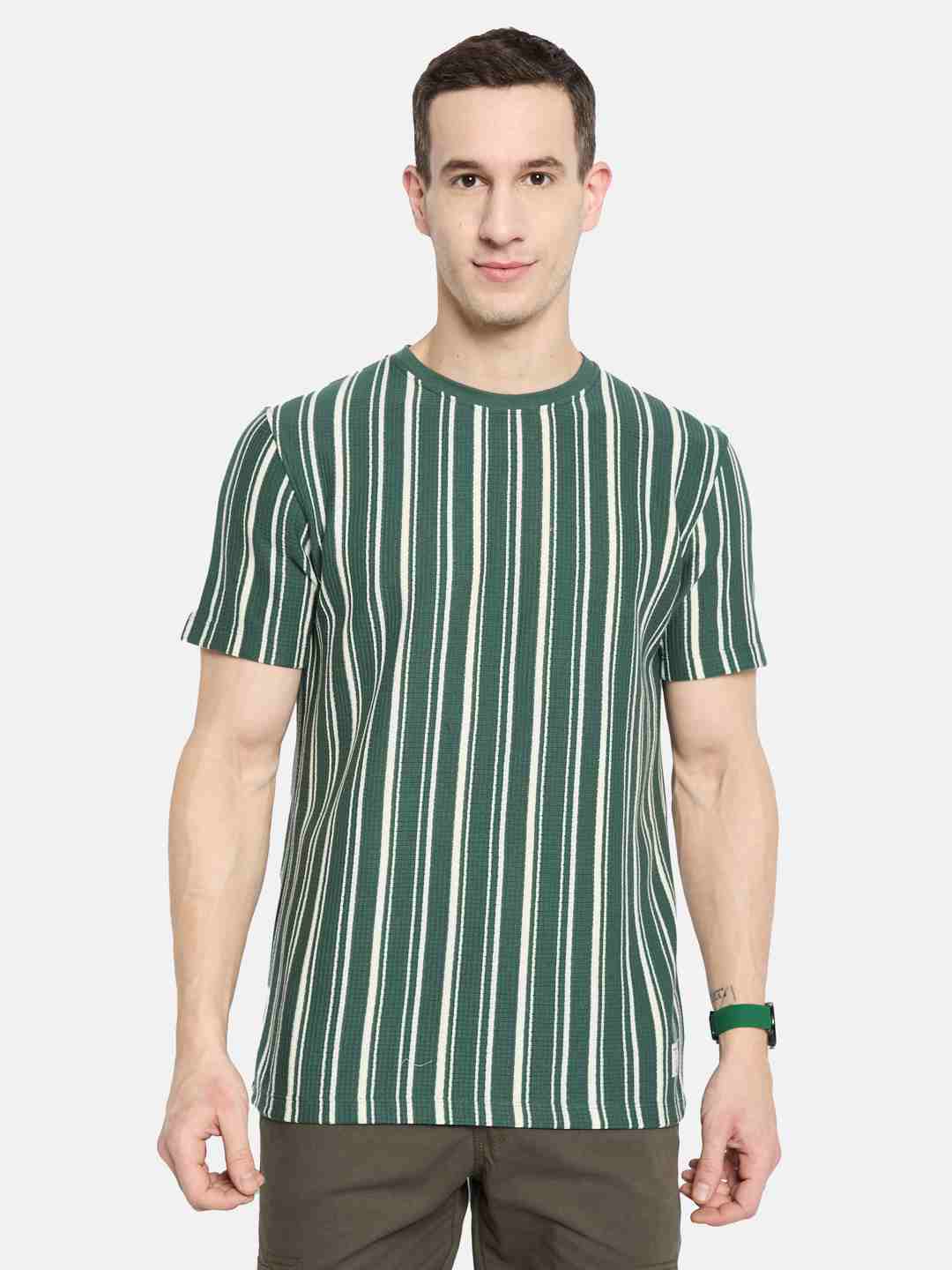 Octave Men Striped T-shirt
