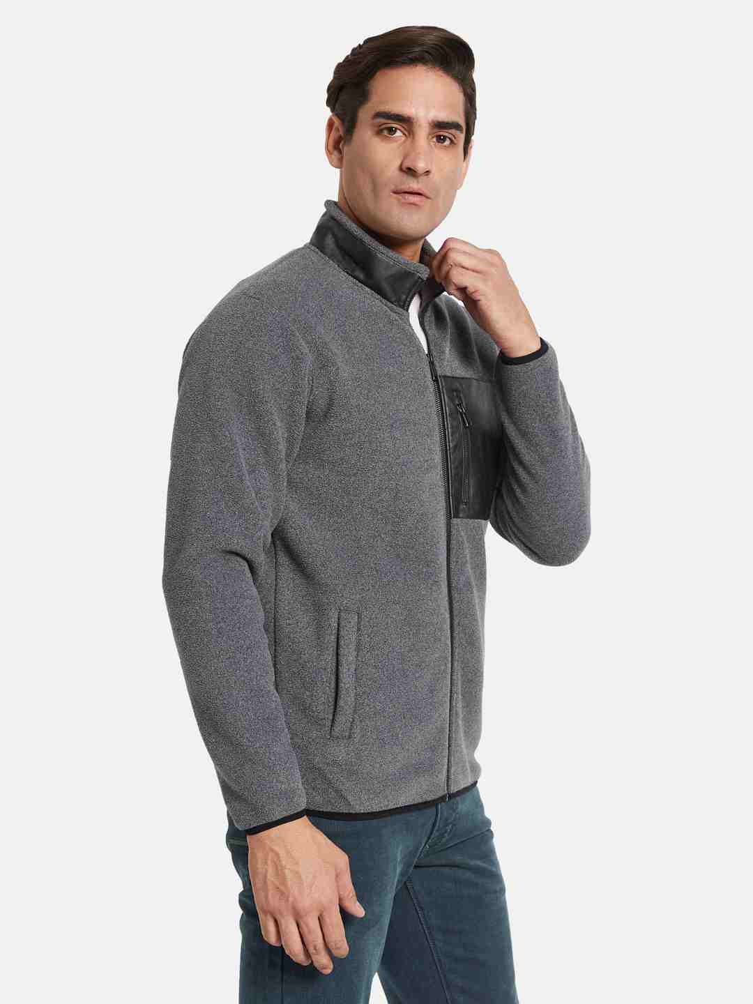 Octave Men Mock Pocket Front-Open Sweatshirts
