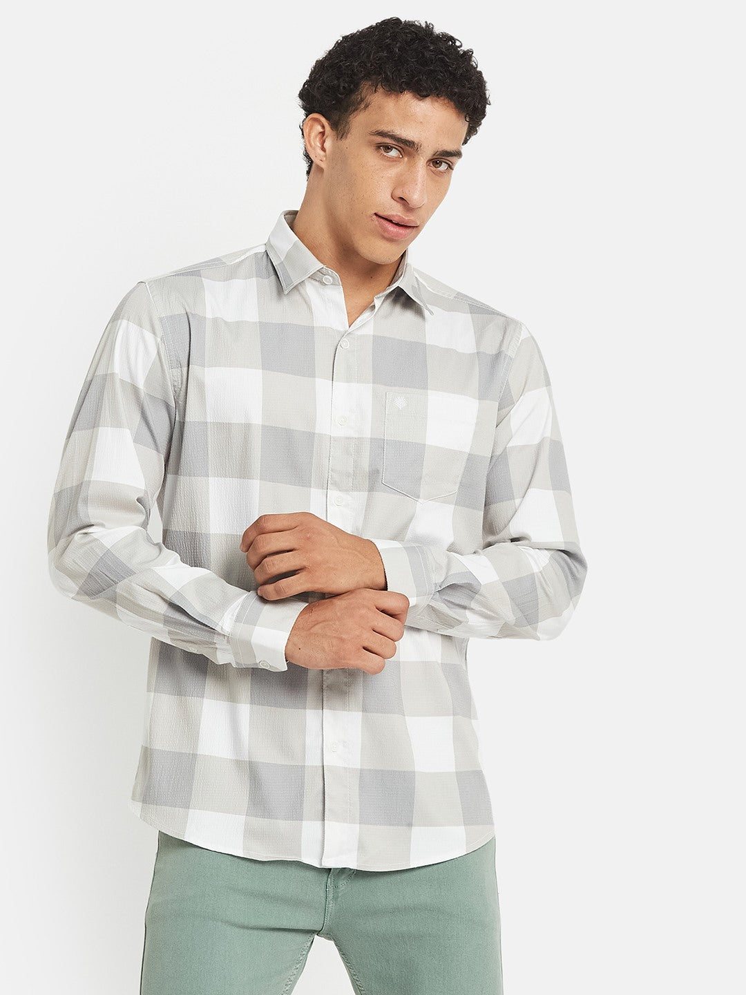 METTLE SS25 Striped Cotton Spread Collar Casual Shirt