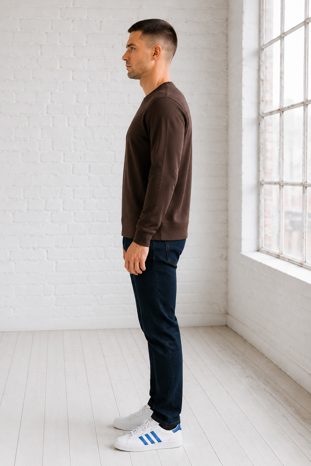 Men’s Espresso Football Knit Full Sleeve Pre-Winter Sweatshirts
