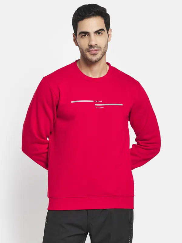 Men Red Printed Sweatshirt