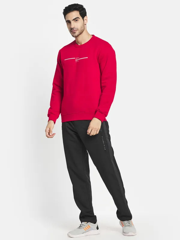 Men Red Printed Sweatshirt