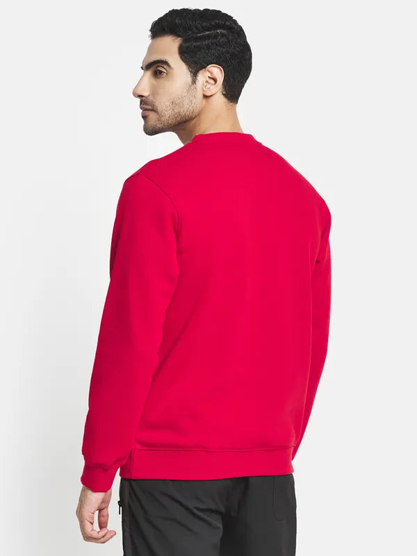 Men Red Printed Sweatshirt