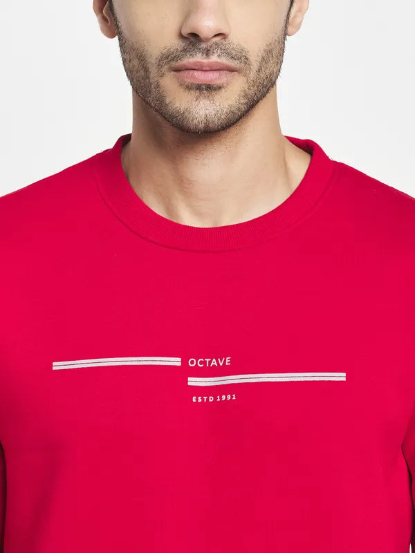 Men Red Printed Sweatshirt