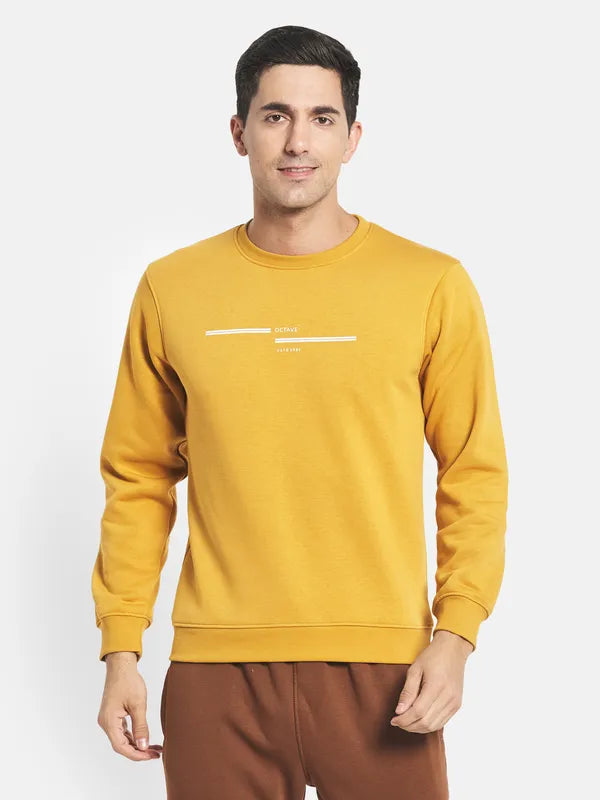 Men Yellow Solid Sweatshirt