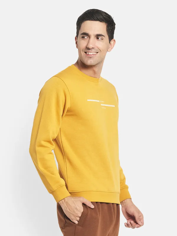 Men Yellow Solid Sweatshirt