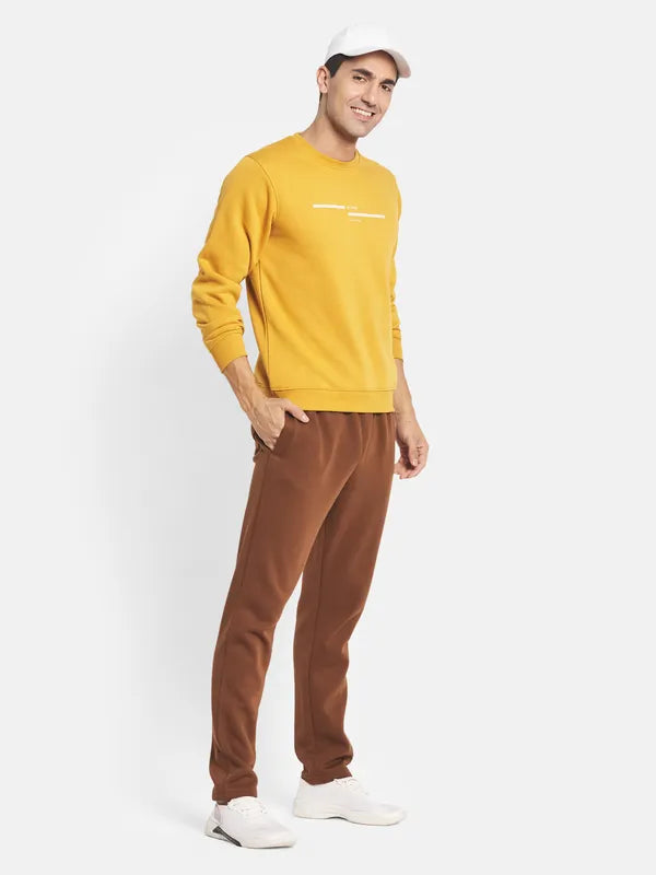 Men Yellow Solid Sweatshirt