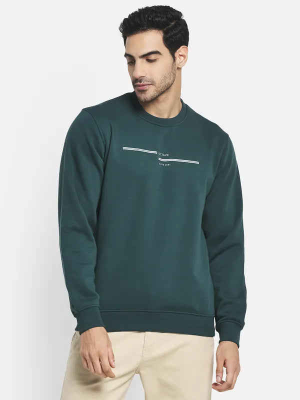 Men Green Printed Sweatshirt