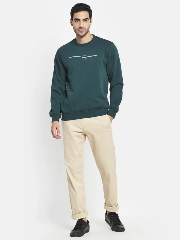 Men Green Printed Sweatshirt