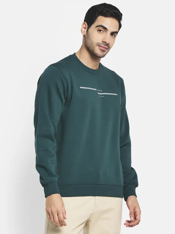 Men Green Printed Sweatshirt
