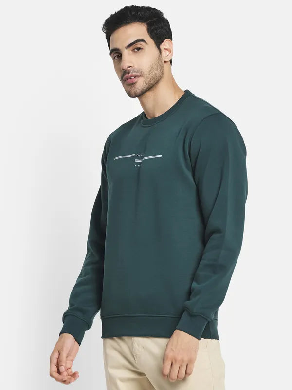 Men Green Printed Sweatshirt