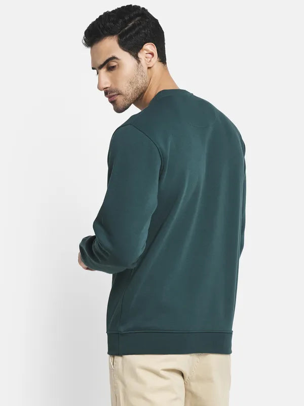 Men Green Printed Sweatshirt