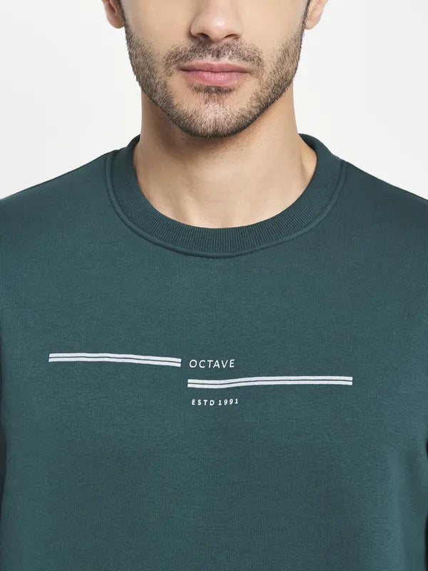 Men Green Printed Sweatshirt