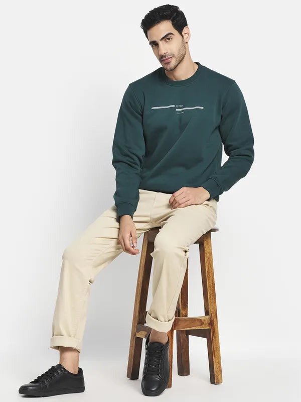 Men Green Printed Sweatshirt