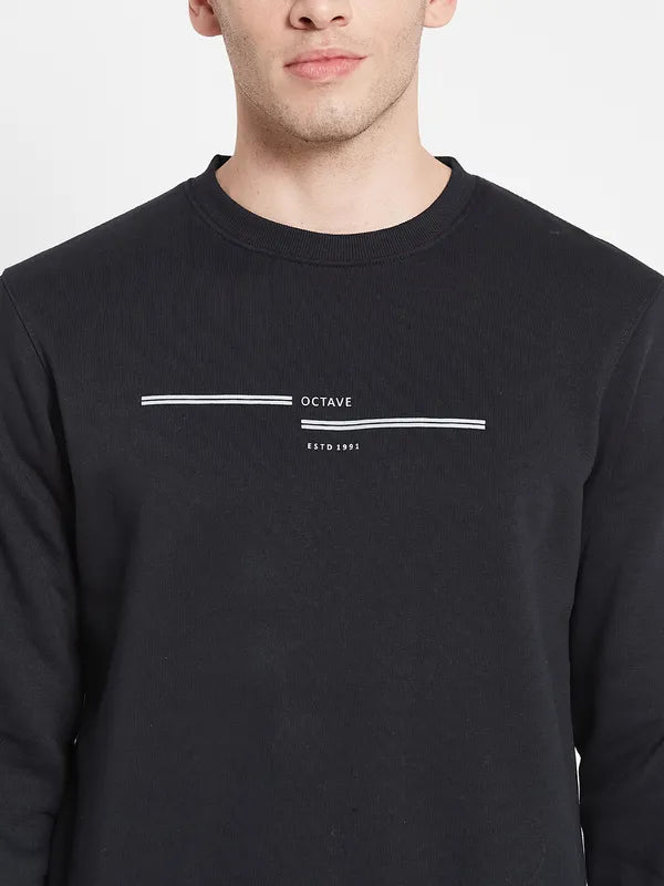 Men Navy Blue Printed Sweatshirt
