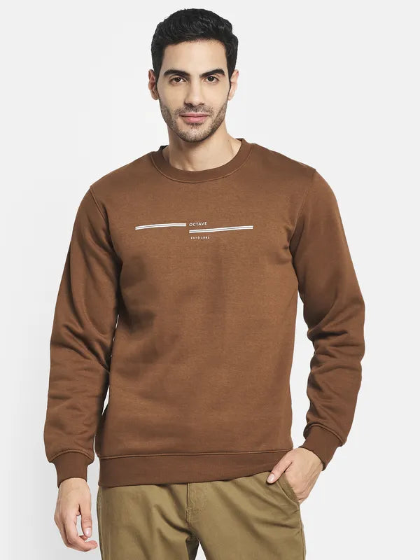 Men Brown Printed Sweatshirt