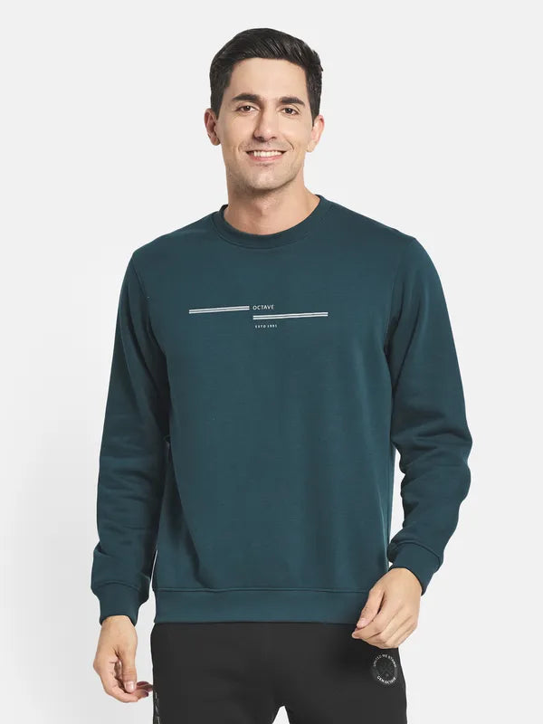 Men Green Round Neck Sweatshirt