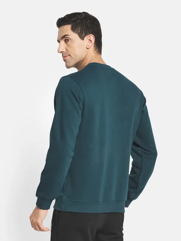 Men Green Round Neck Sweatshirt