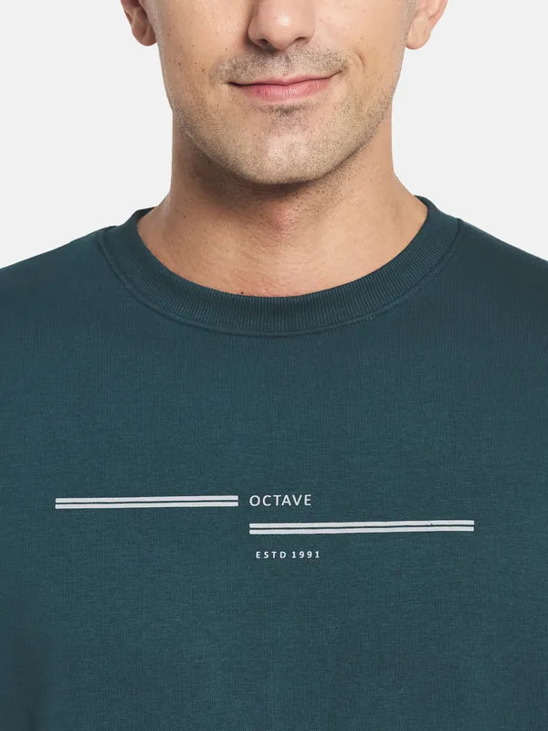 Men Green Round Neck Sweatshirt