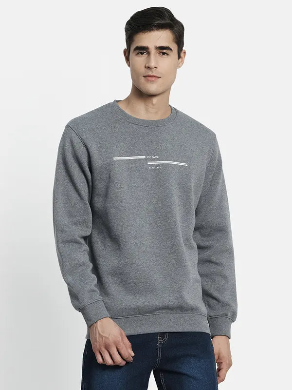 Men Grey Solid Sweatshirt