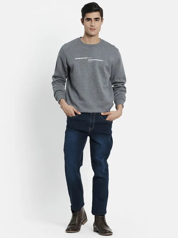 Men Grey Solid Sweatshirt