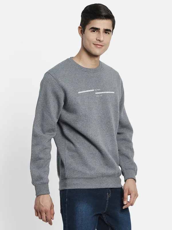 Men Grey Solid Sweatshirt