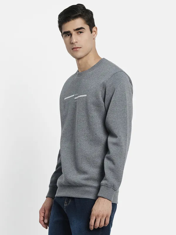 Men Grey Solid Sweatshirt