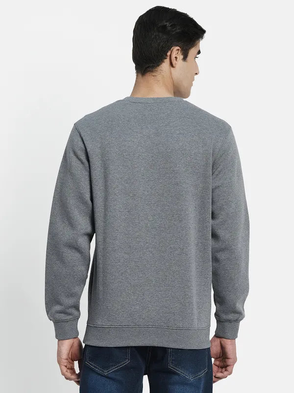Men Grey Solid Sweatshirt