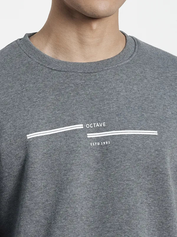 Men Grey Solid Sweatshirt