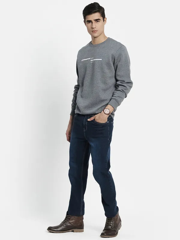 Men Grey Solid Sweatshirt
