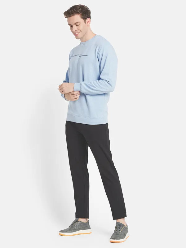 Men Blue Printed Sweatshirt