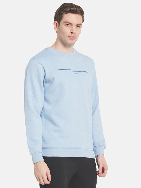 Men Blue Printed Sweatshirt