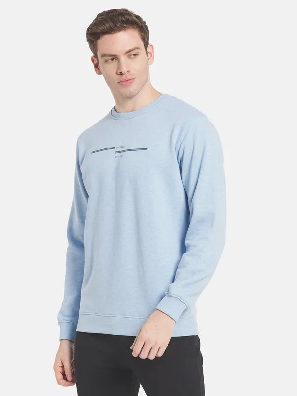 Men Blue Printed Sweatshirt