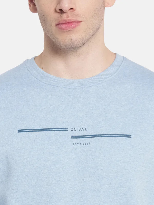 Men Blue Printed Sweatshirt
