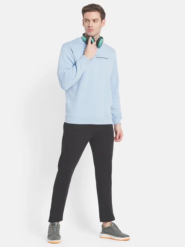 Men Blue Printed Sweatshirt