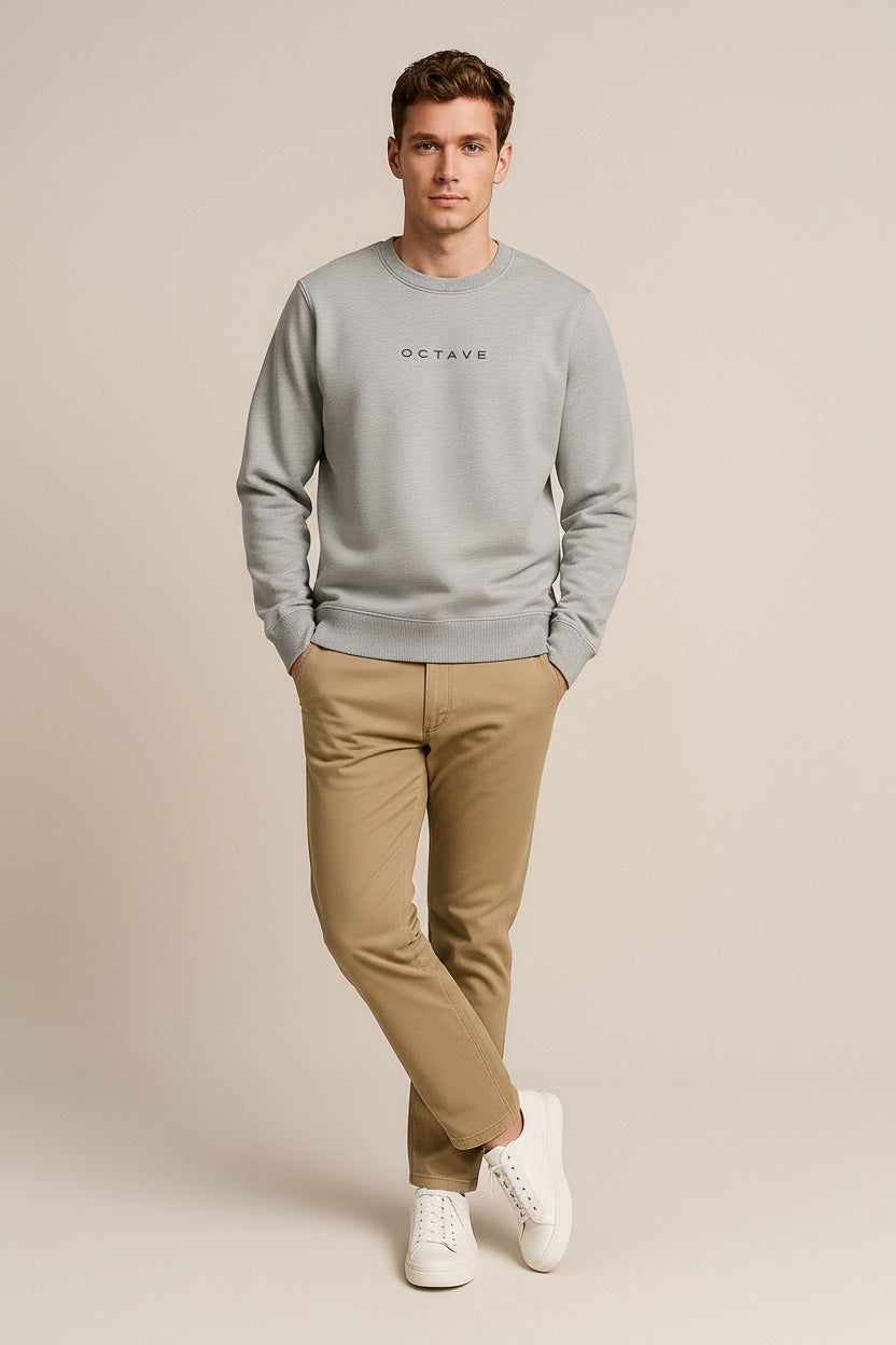 Octave Men Solid Round Neck Sweatshirt