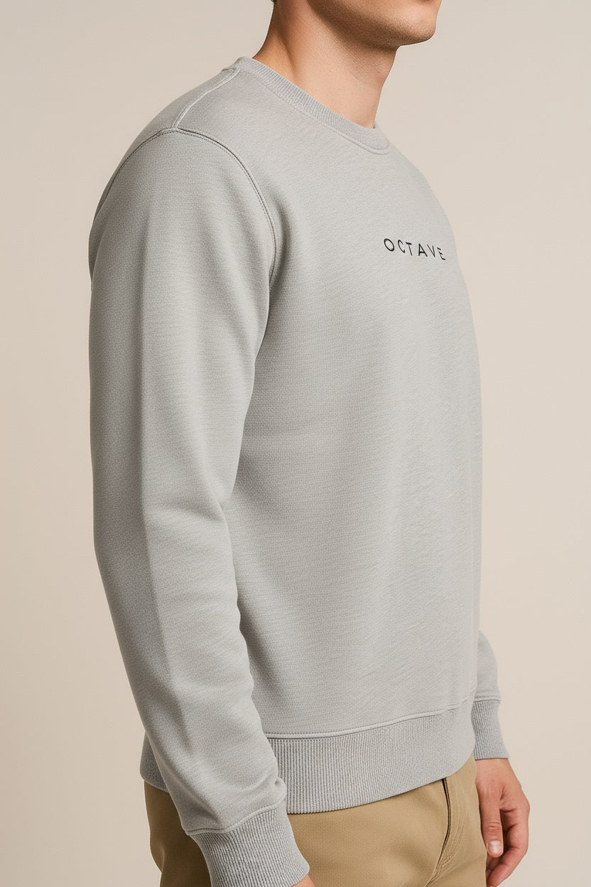 Octave Men Solid Round Neck Sweatshirt