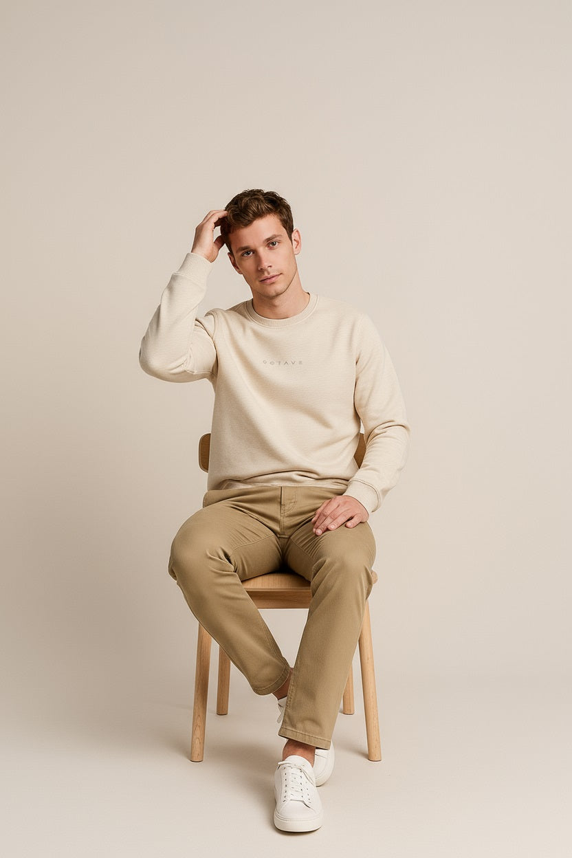 Octave Men Solid Round Neck Sweatshirt