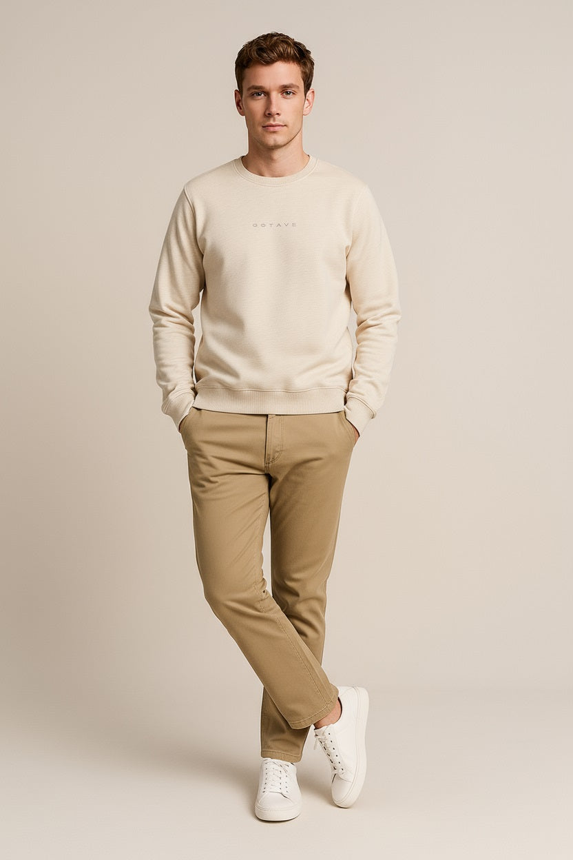Octave Men Solid Round Neck Sweatshirt