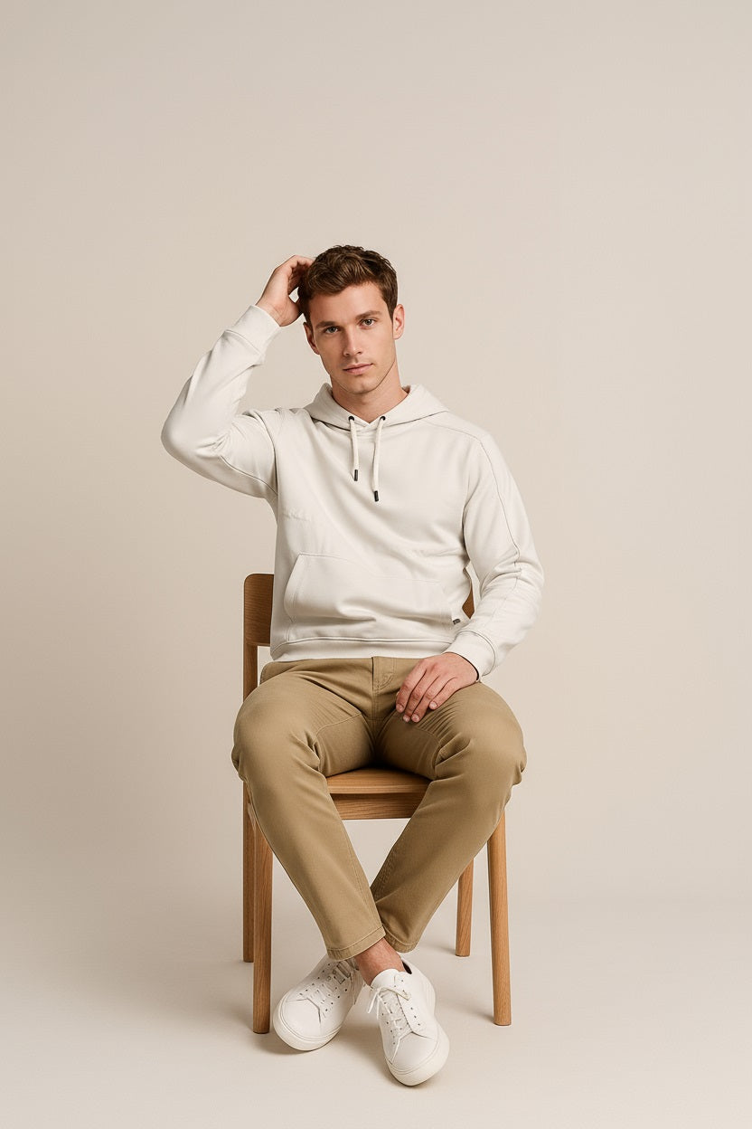 Octave Men Solid Hooded Sweatshirt