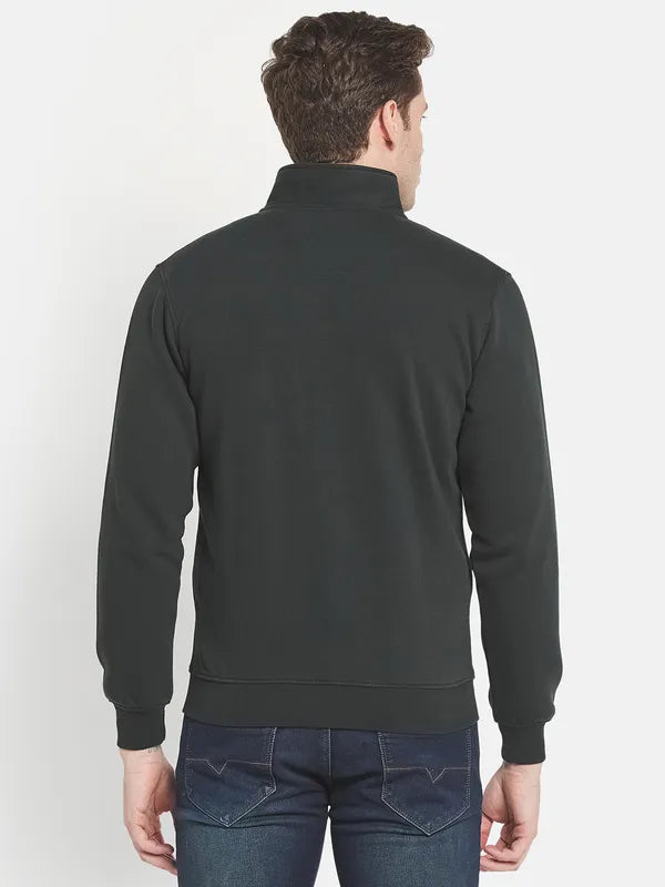 Plus Size Men Green Solid Sweatshirt