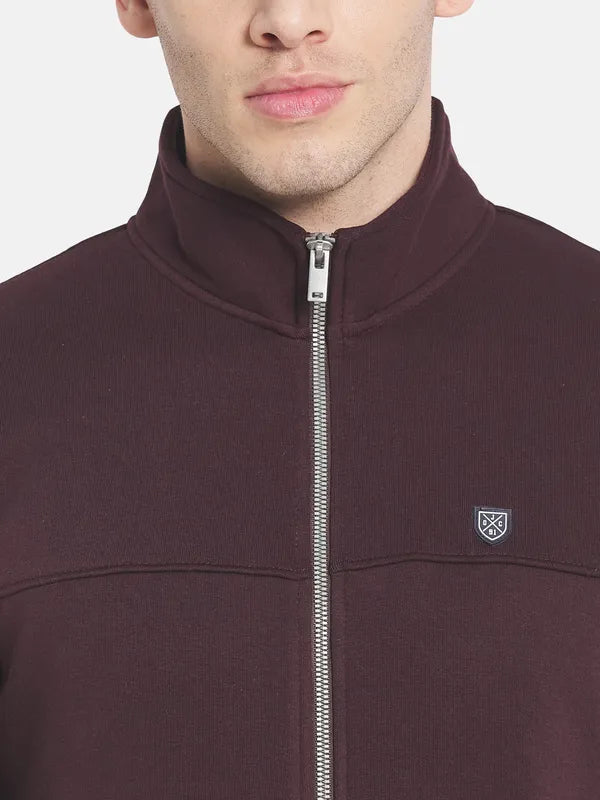 Men Maroon Solid Sweatshirt