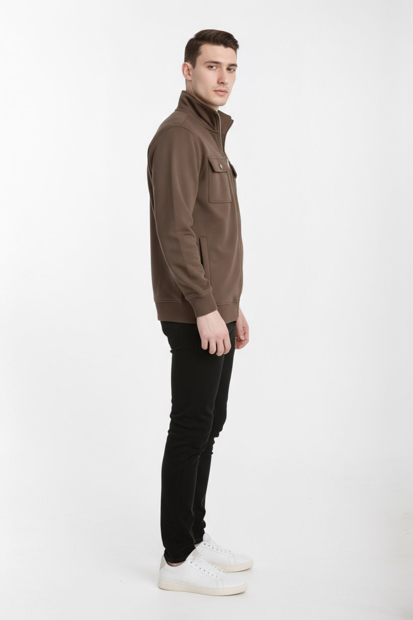 Octave Men Solid High Neck Sweatshirt