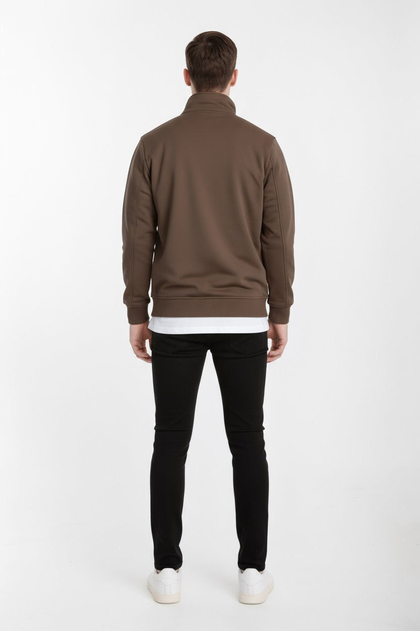 Octave Men Solid High Neck Sweatshirt