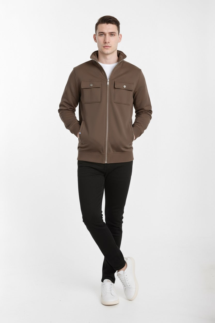 Octave Men Solid High Neck Sweatshirt