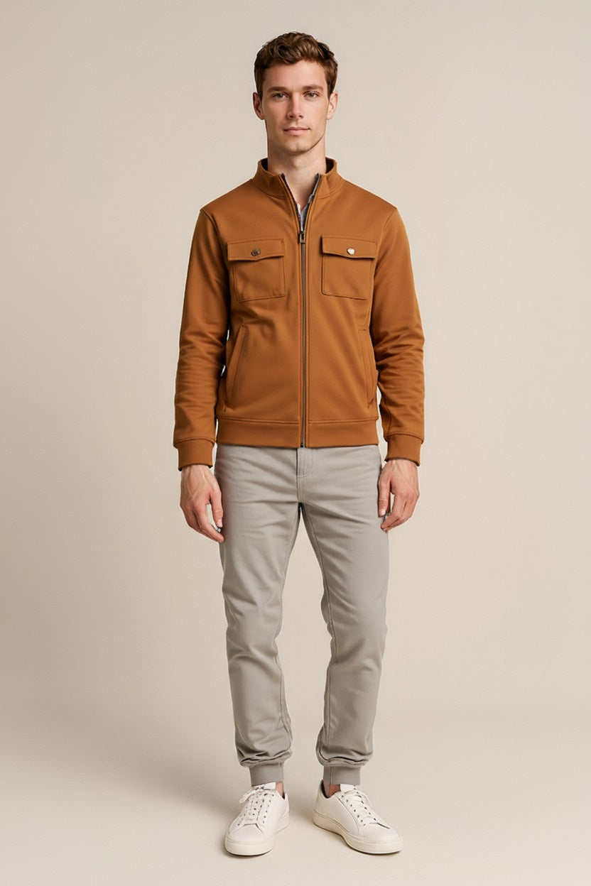 Octave Men Solid High Neck Sweatshirt