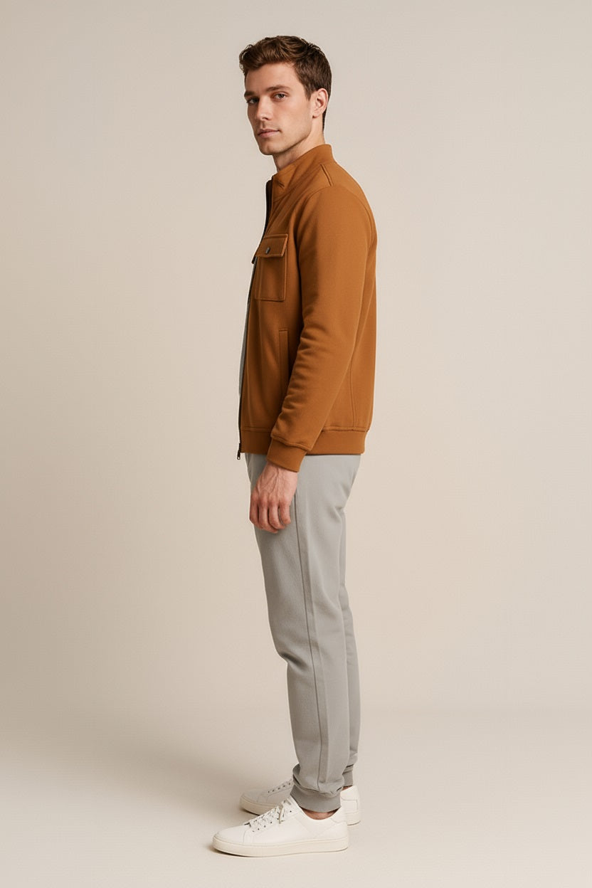 Octave Men Solid High Neck Sweatshirt