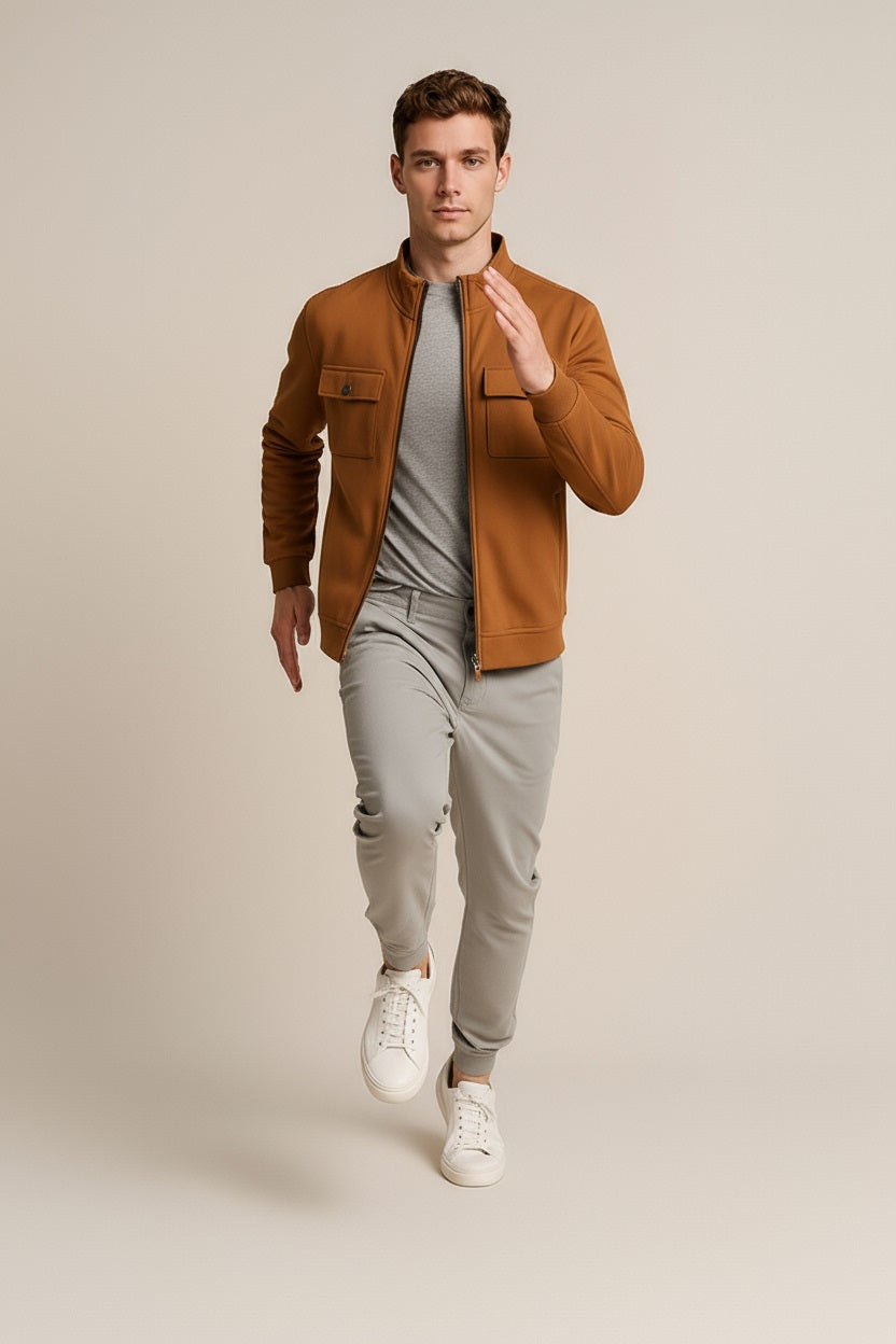 Octave Men Solid High Neck Sweatshirt