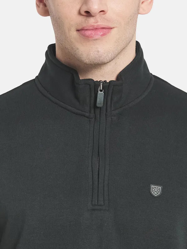 Men Olive Green Fleece Sweatshirt