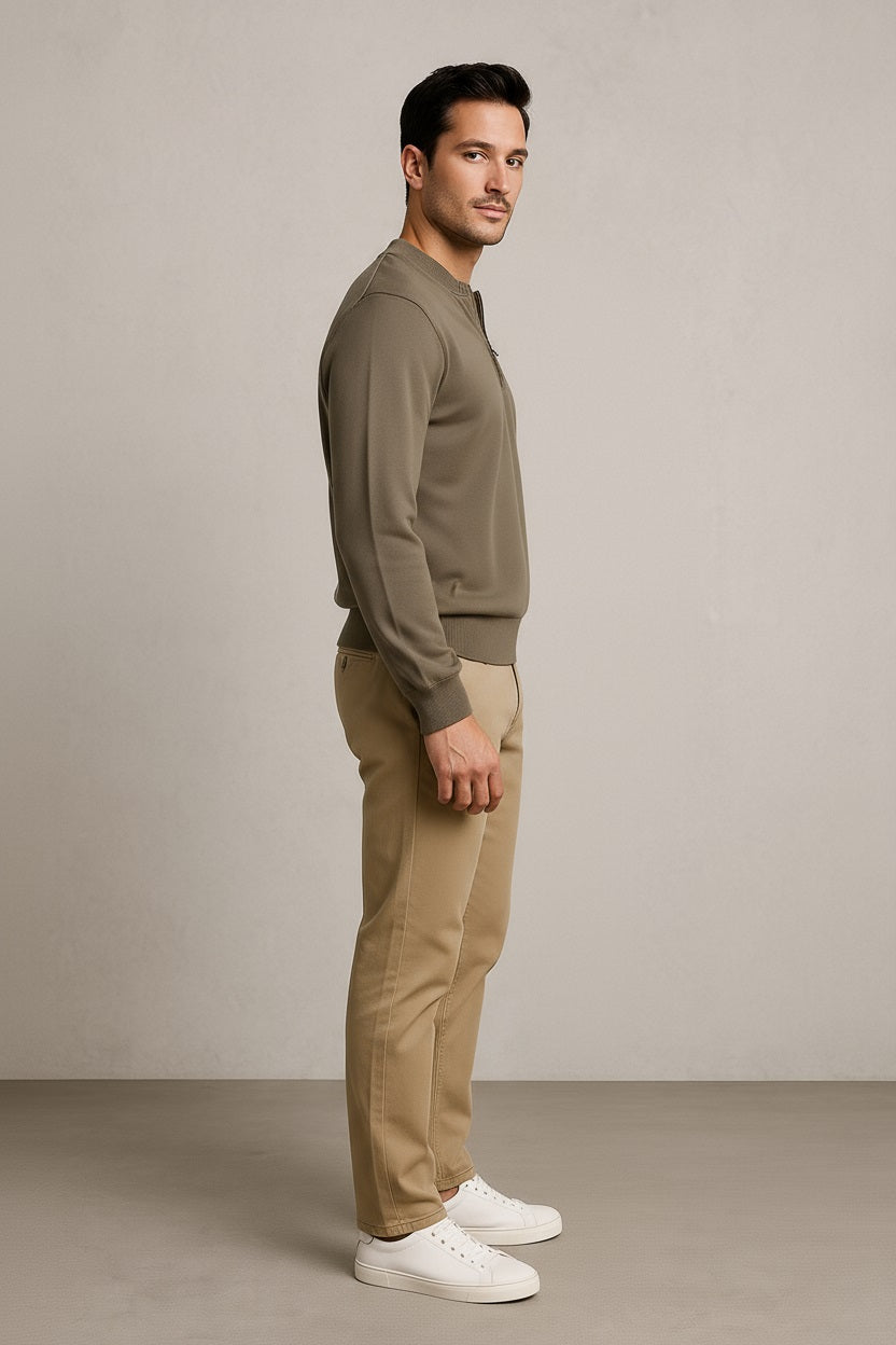 Octave Men Solid High Neck Sweatshirt